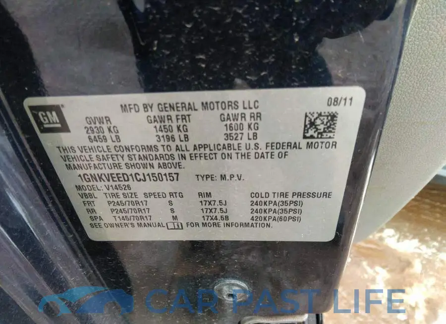 1GNKVEED1CJ150157# 9