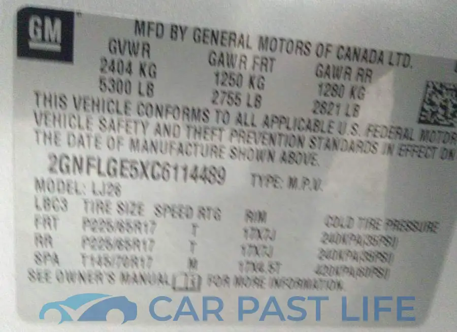 2GNFLGE5XC6114489# 9