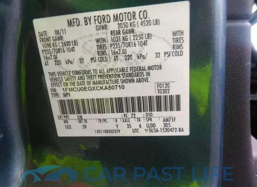 1FMCU0EGXCKA50710# 8