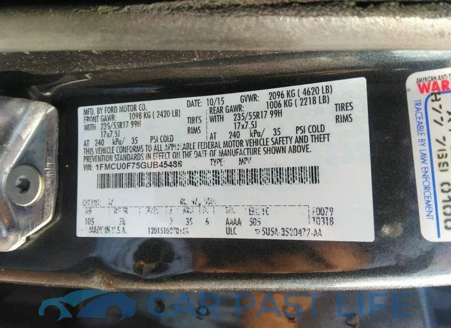 1FMCU0F75GUB45488# 9