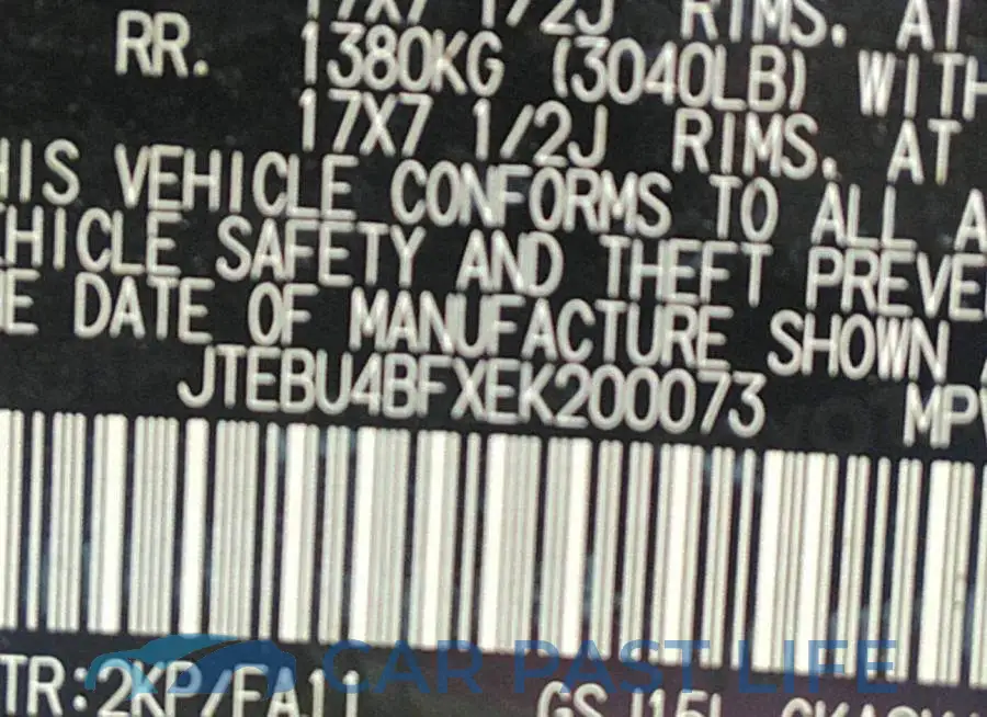 JTEBU4BFXEK200073# 9