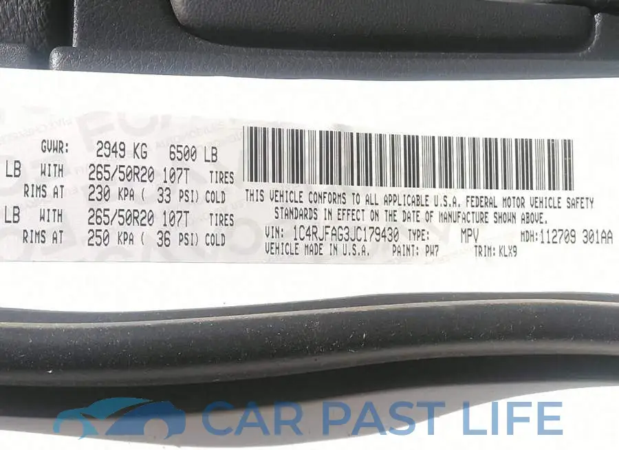 1C4RJFAG3JC179430# 9