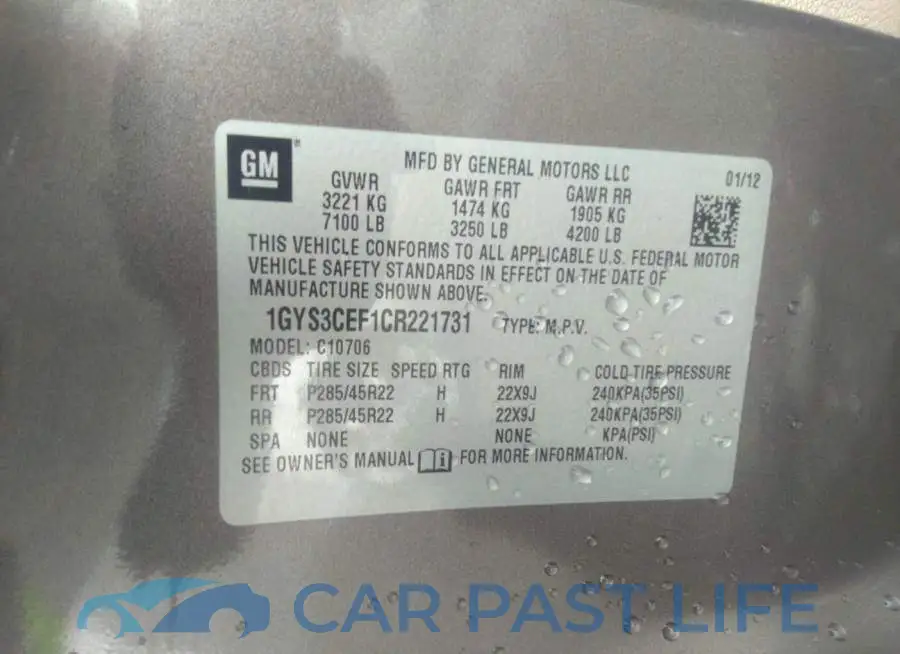1GYS3CEF1CR221731# 9