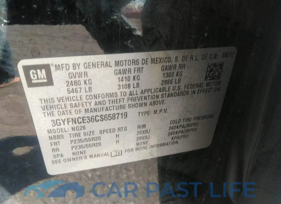 3GYFNCE36CS658719# 9
