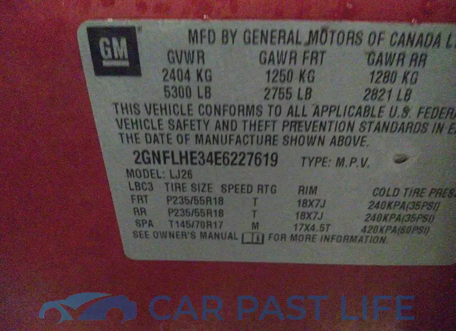 2GNFLHE34E6227619# 9