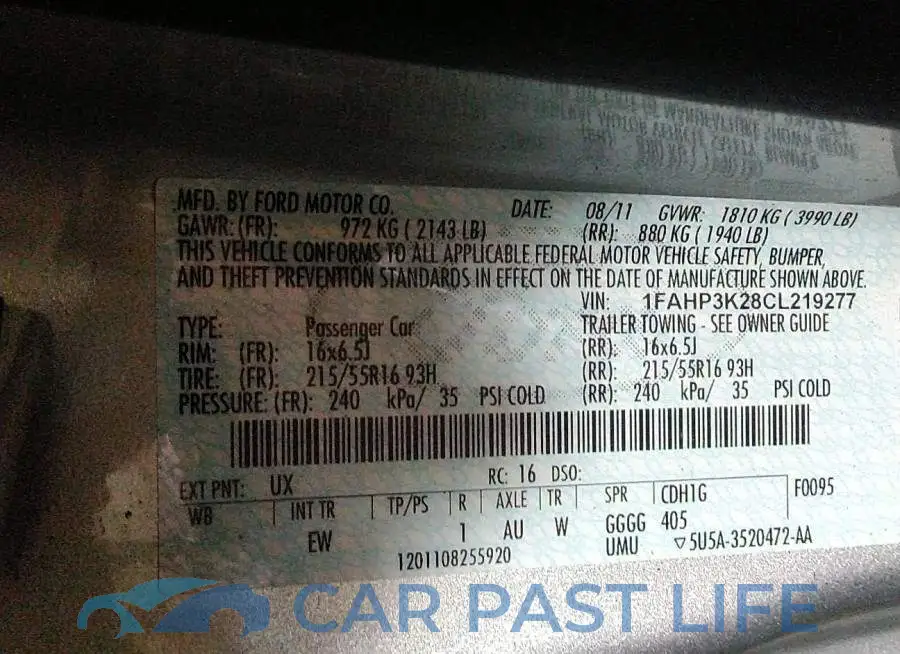 00AHP3K28CL219277# 9