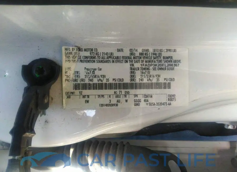 1FADP3K20EL266367# 9