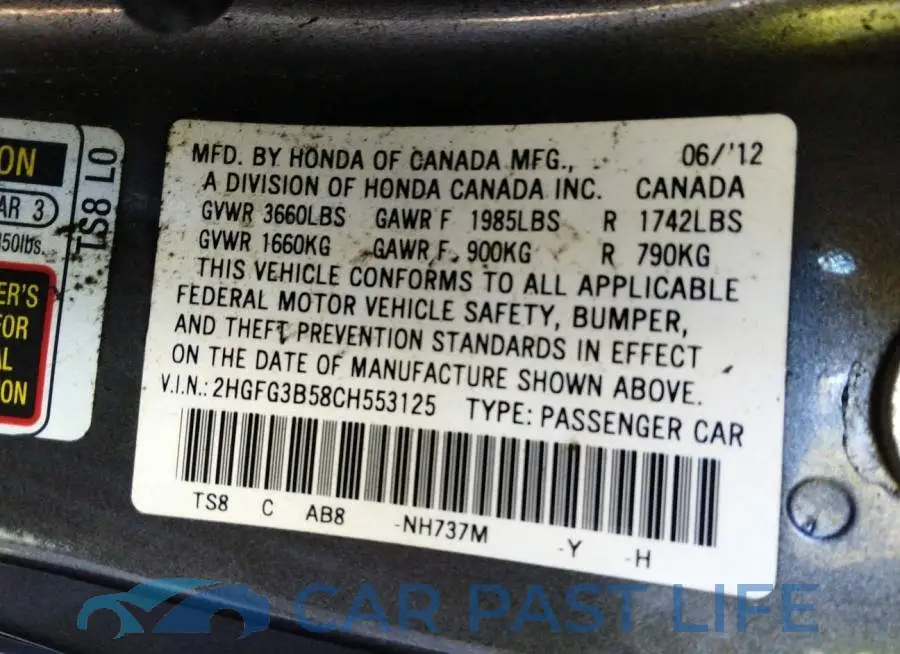 2HGFG3B58CH553125# 9