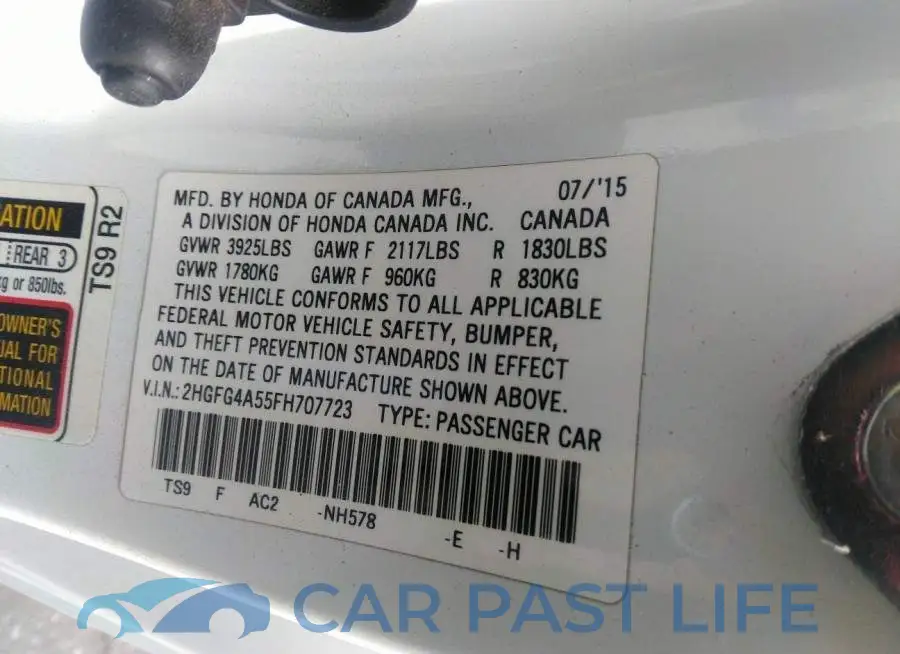 2HGFG4A55FH707723# 9