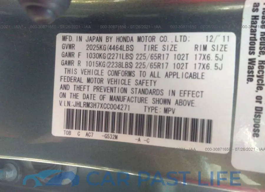 JHLRM3H7XCC004271# 9