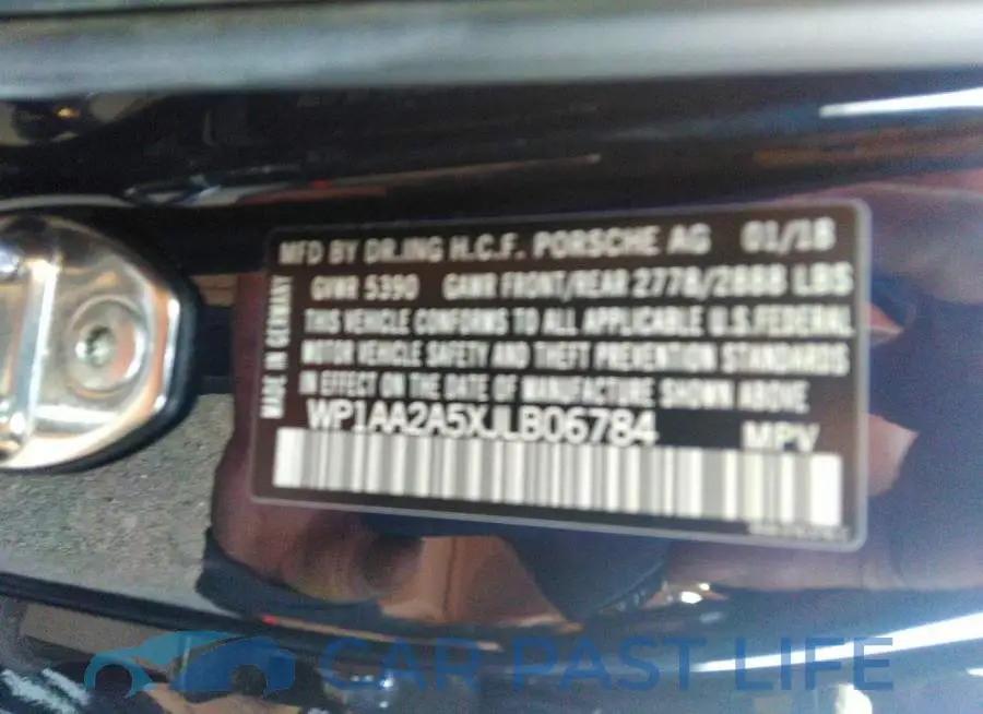 WP1AA2A5XJLB06784# 9