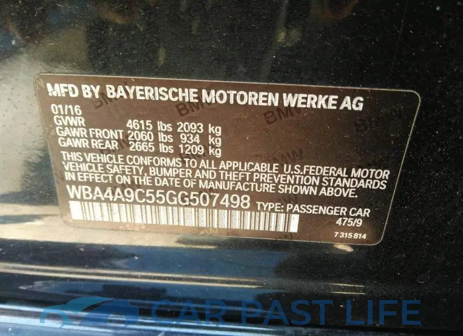 WBA4A9C55GG507498# 9