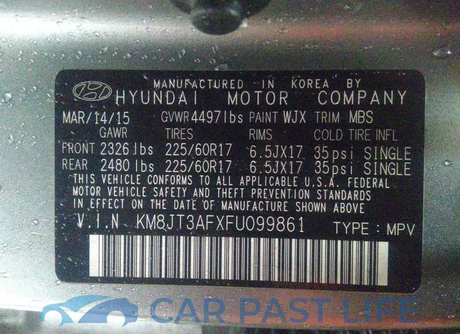 KM8JT3AFXFU099861# 8