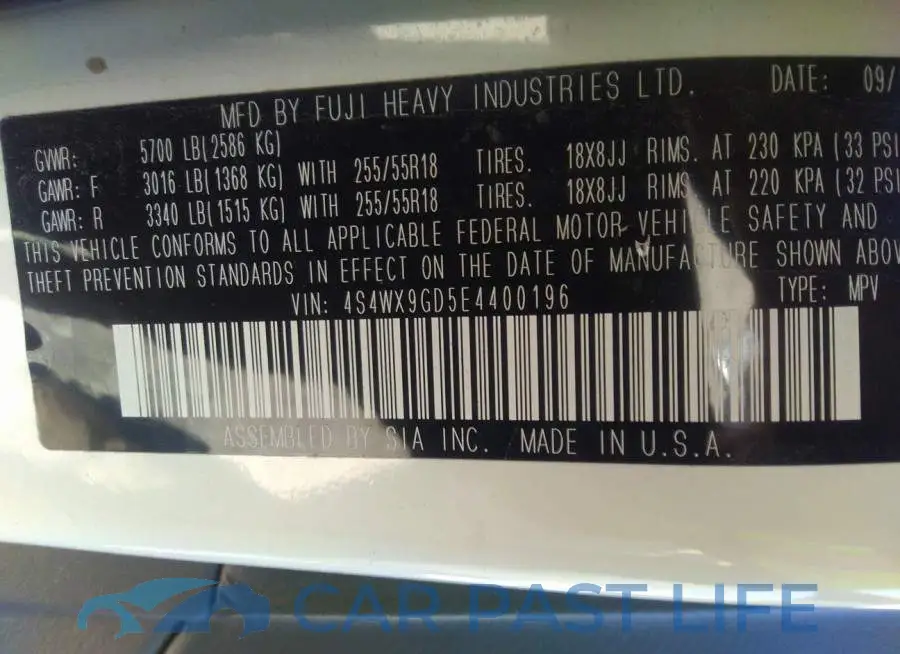 4S4WX9GD5E4400196# 9