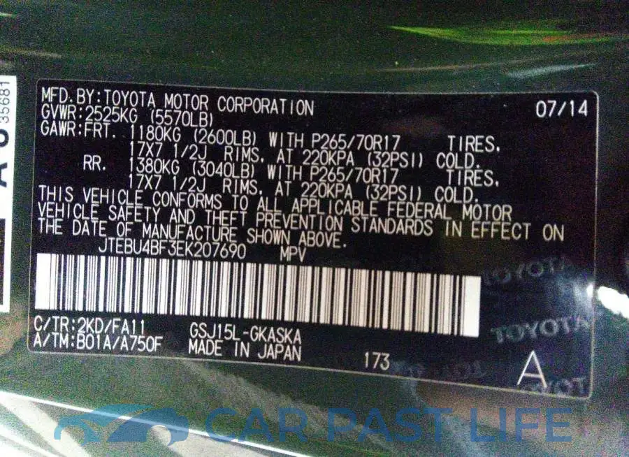 JTEBU4BF3EK207690# 9