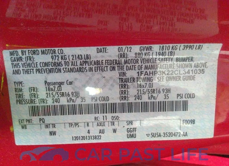 1FAHP3K22CL341035# 9