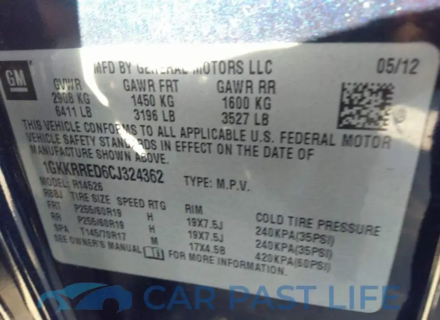 1GKKRRED6CJ324362# 9
