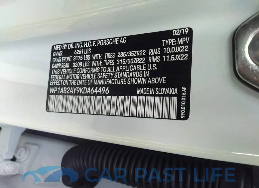 WP1AB2AY9KDA64496# 9