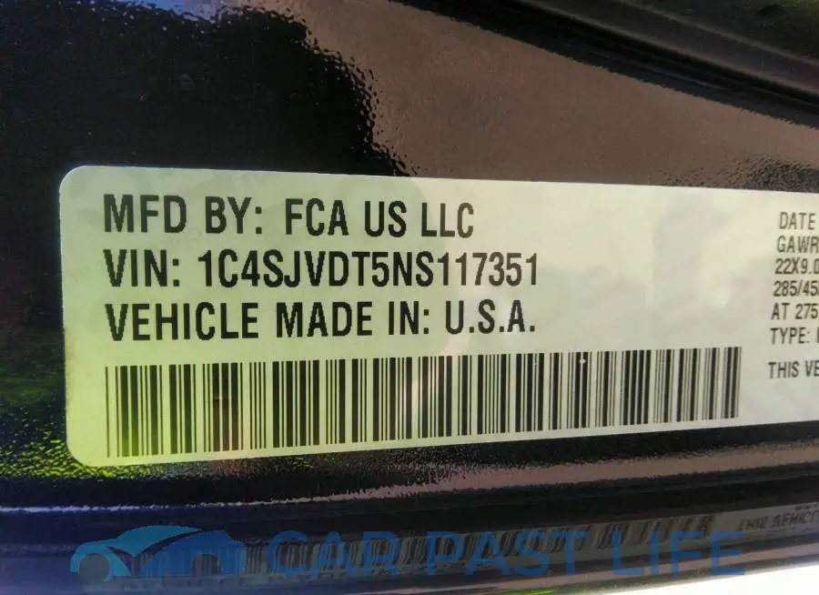 1C4SJVDT5NS117351# 9