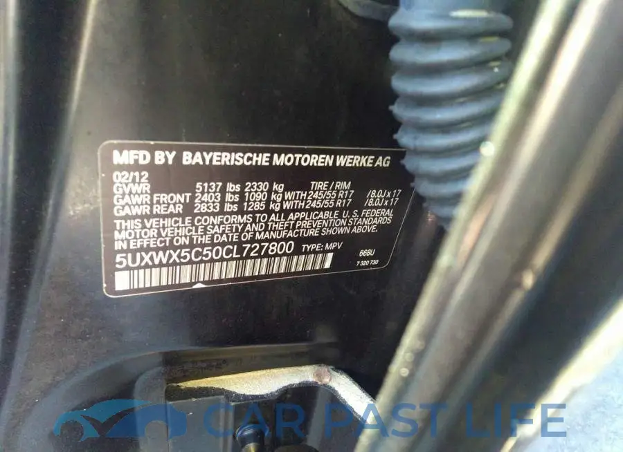 5UXWX5C50CL727800# 9