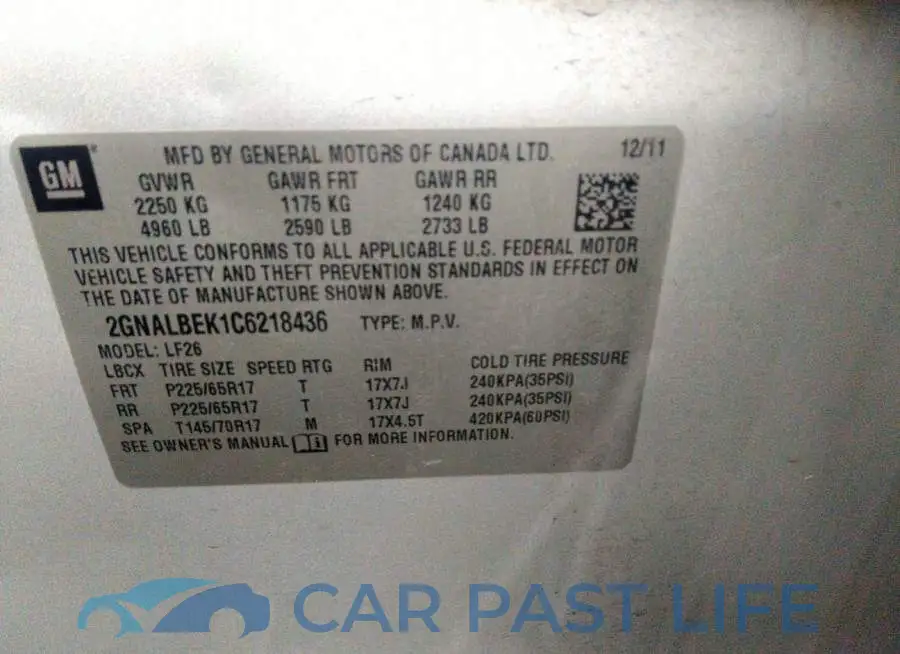 2GNALBEK1C6218436# 9