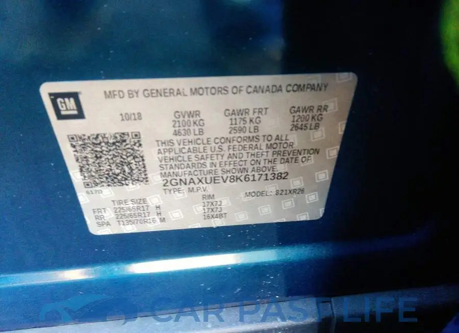 2GNAXUEV8K6171382# 9