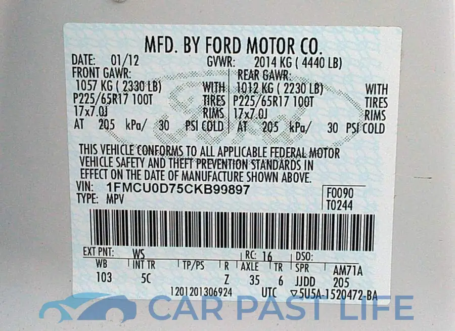 1FMCU0D75CKB99897# 9