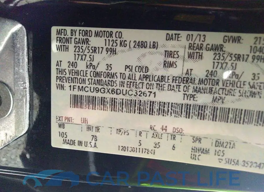 1FMCU9GX6DUC32671# 9