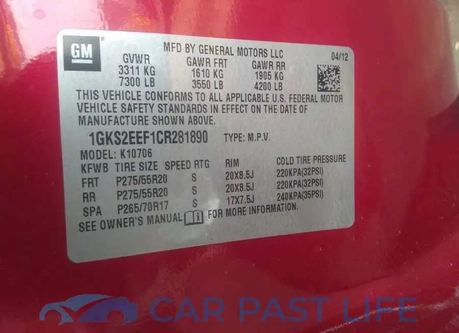 1GKS2EEF1CR281890# 9