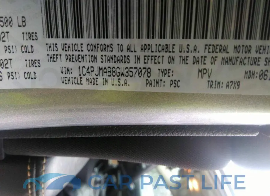 1C4PJMAB8GW357078# 9