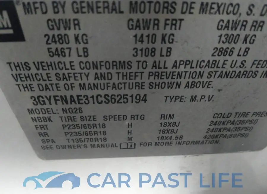 3GYFNAE31CS625194# 9