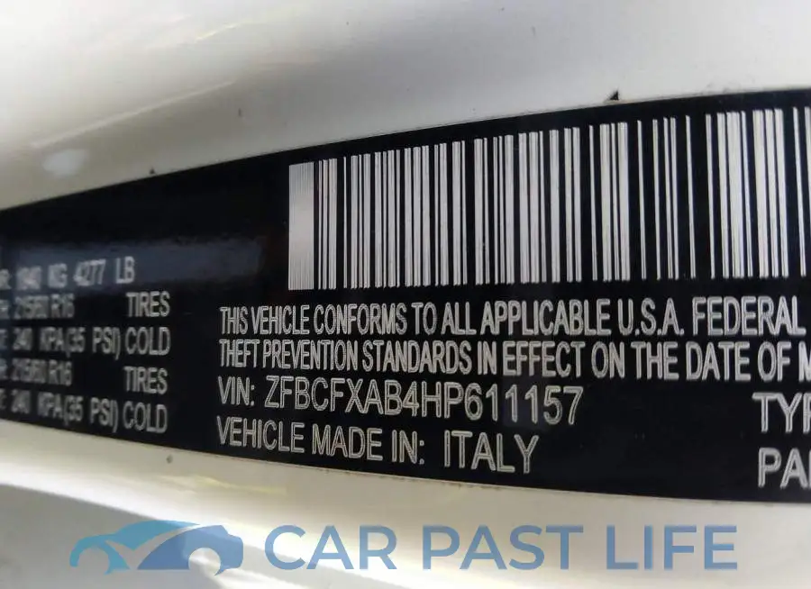 ZFBCFXAB4HP611157# 9