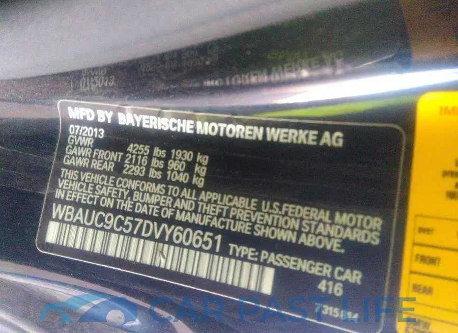 WBAUC9C57DVY60651# 9