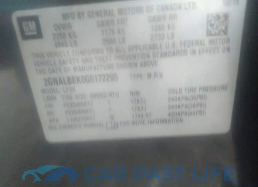 2GNALBEK0G6172295# 9
