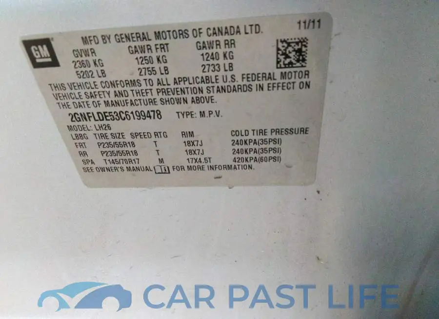 2GNFLDE53C6199478# 9