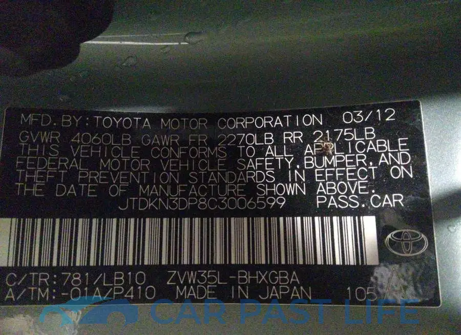 JTDKN3DP8C3006599# 9