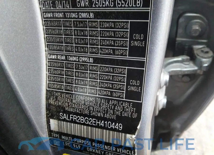 SALFR2BG2EH410449# 9