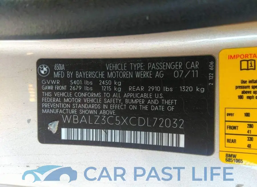 WBALZ3C5XCDL72032# 9