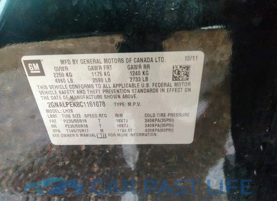 2GNALPEK8C1161078# 9