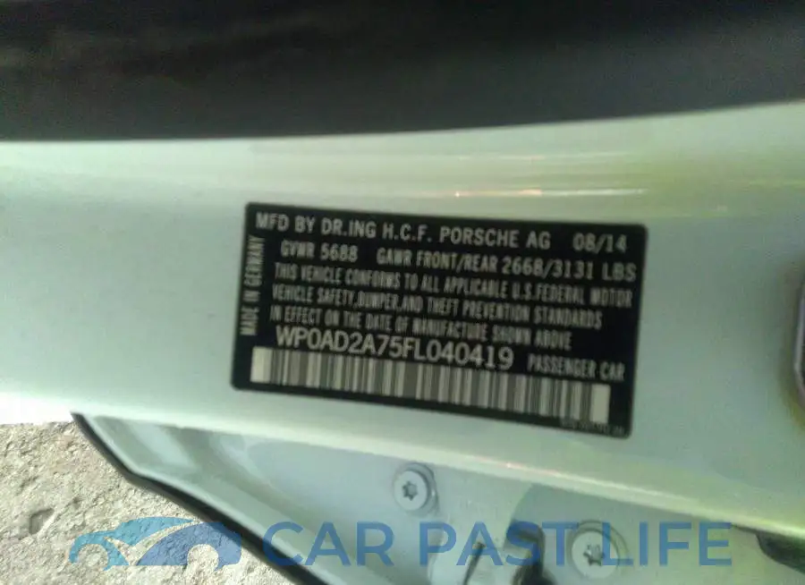 WP0AD2A75FL040419# 9