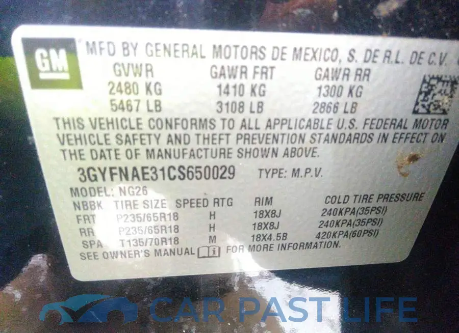 3GYFNAE31CS650029# 9