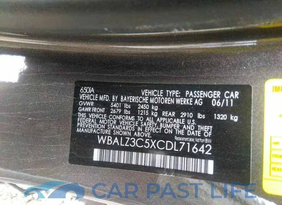 WBALZ3C5XCDL71642# 9