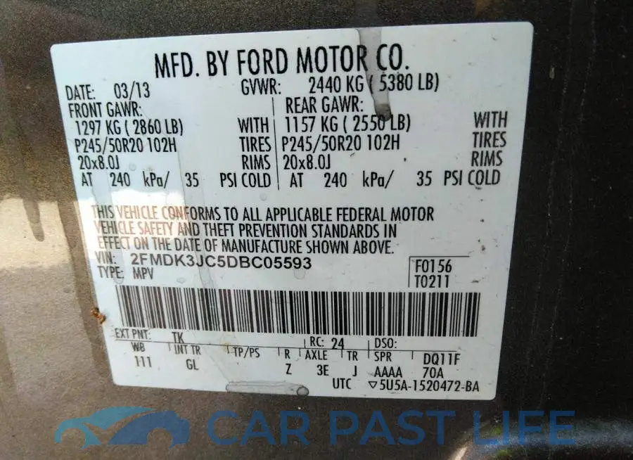 2FMDK3JC5DBC05593# 9