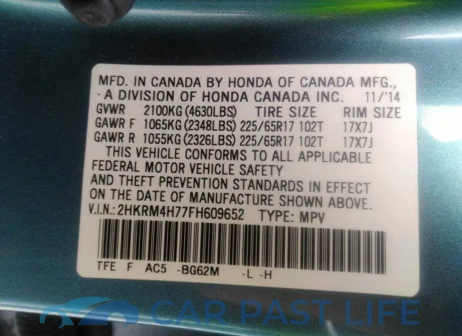 2HKRM4H77FH609652# 9