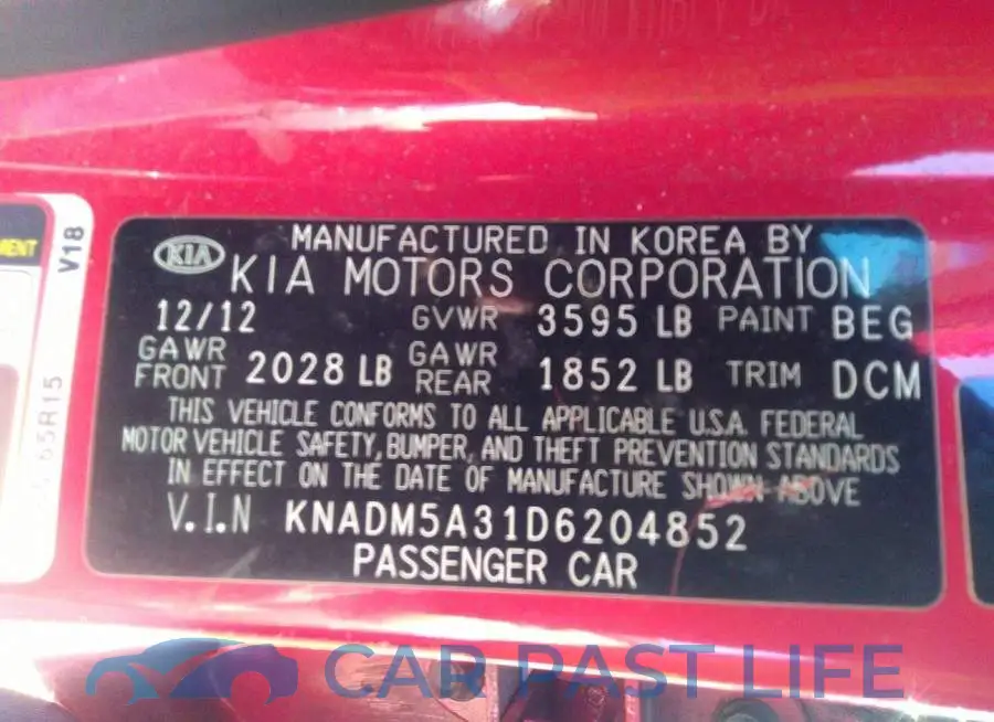 KNADM5A31D6204852# 9