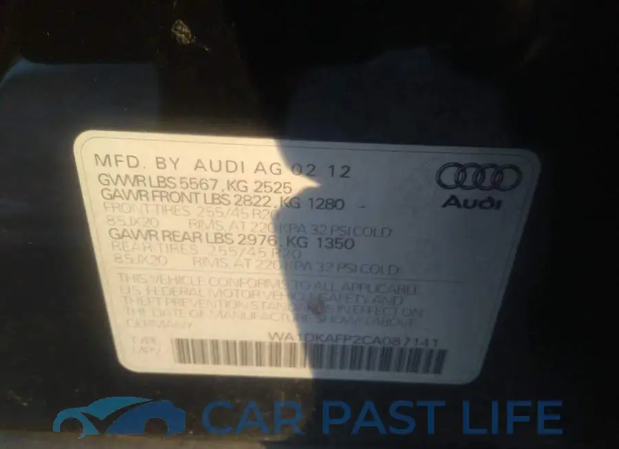 WA1DKAFP2CA087141# 9