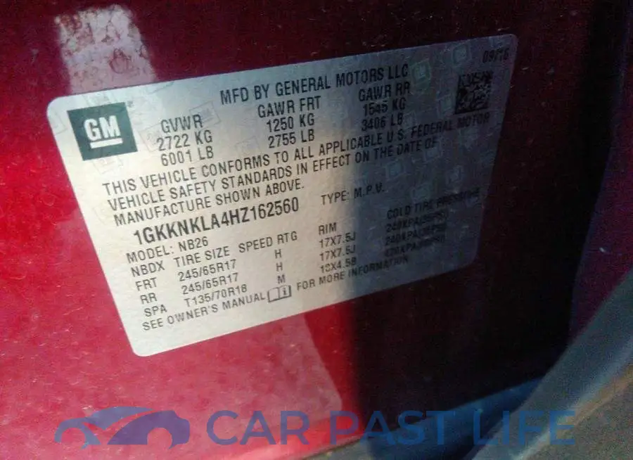 1GKKNKLA4HZ162560# 9