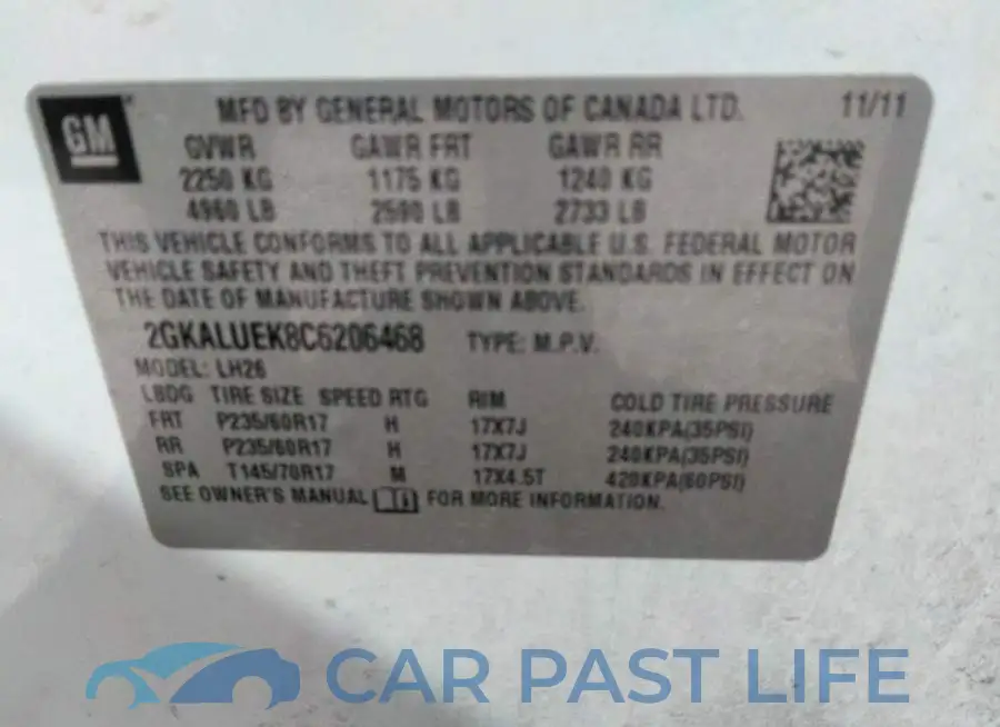 2GKALUEK8C6206468# 9