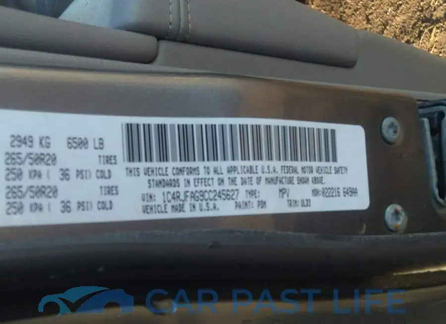 1C4RJFAG9CC245627# 9