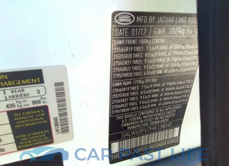 SALWV2FV7HA138045# 9